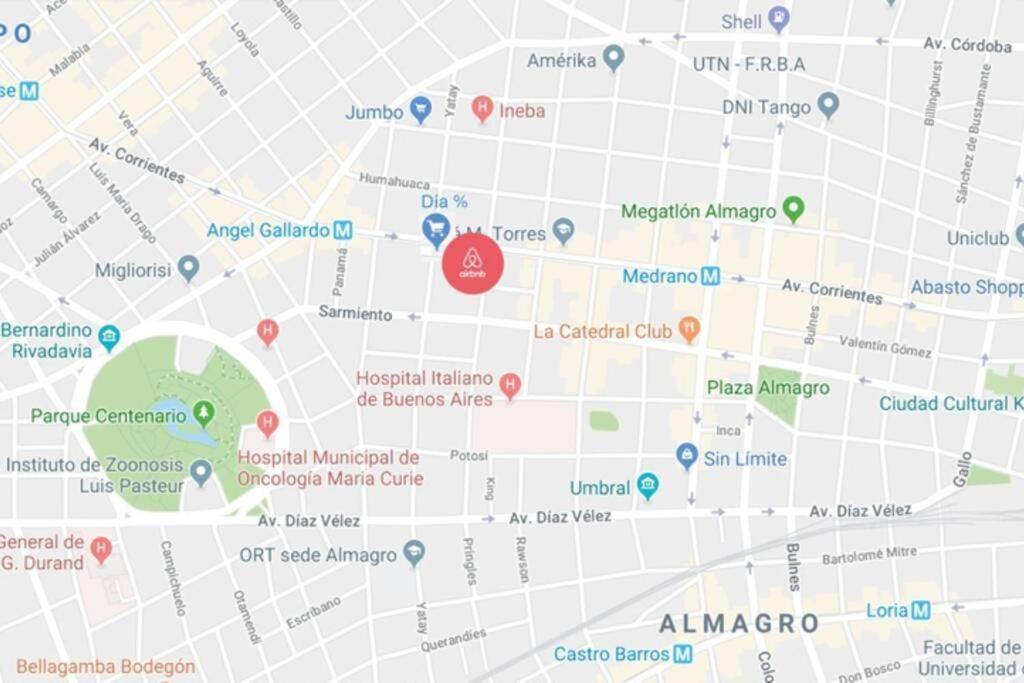 Ferienwohnung Luminoso 2 Ambientes En Almagro Av Corrientes 3 Personas Buenos Aires Exterior foto